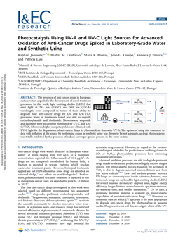 Photocatalysis Using UV‑A and UV‑C Light Sources for Advanced
