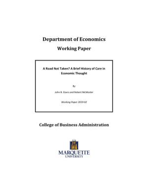Department of Economics Working Paper