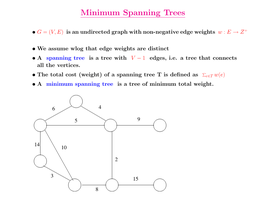 Minimum Spanning Trees