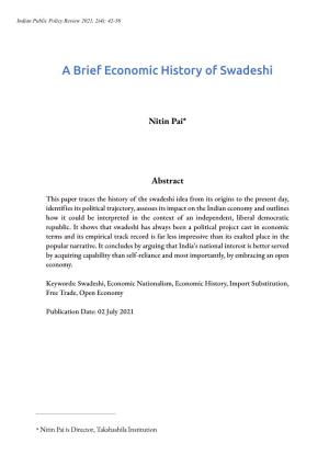 A Brief Economic History of Swadeshi