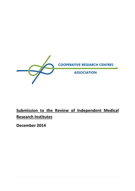 Submission to the Review of Independent Medical Research Institutes December 2014