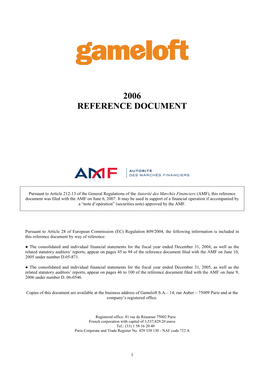 2006 Reference Document