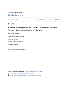 A Mobile Smoking Cessation Intervention for Mexico (Vive Sin Tabaco