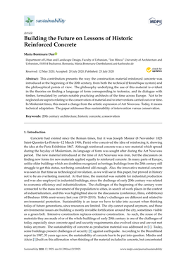 Building the Future on Lessons of Historic Reinforced Concrete