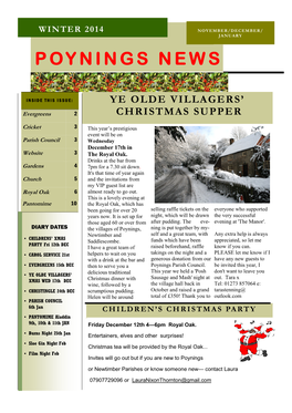 Poynings Newsletter Winter 2014