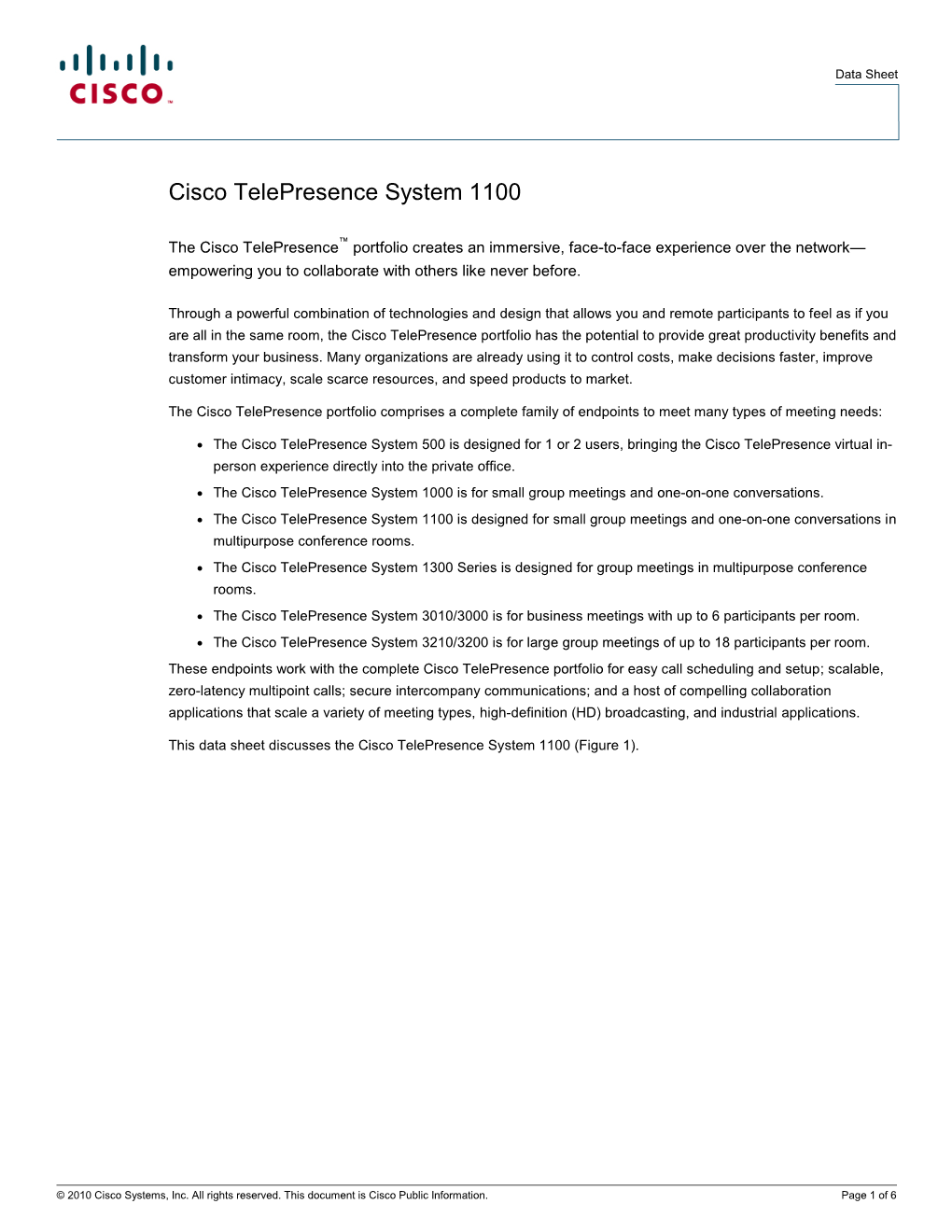 Cisco Telepresence System 1100