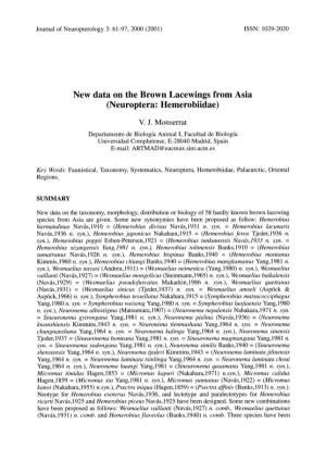 New Data on the Brown Lacewings from Asia (Neuroptera: Hemerobiidae)