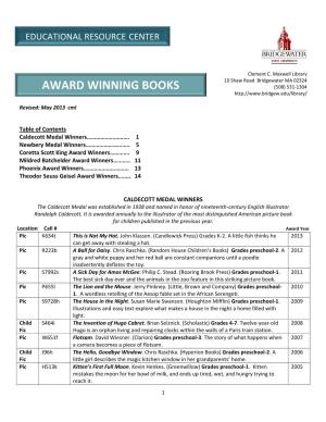 Award Winning Books (508) 531-1304