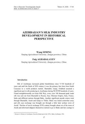 Azerbaijan's Silk Industry Development in Historical