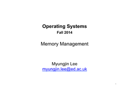 Operating Systems Memory Management