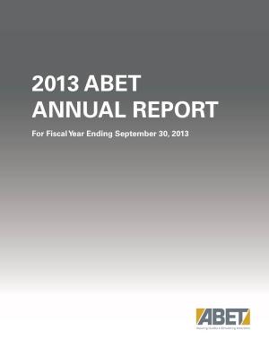 2013 Abet Annual Report