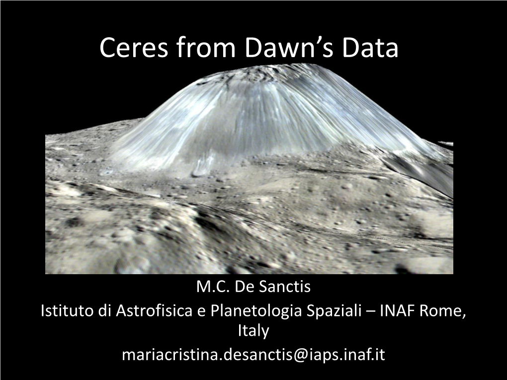 Dawn at Ceres