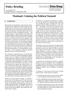 Asia Briefing, Nr. 82: Thailand