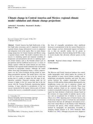 Climate Change in Central America and Mexico: Regional Climate Model Validation and Climate Change Projections