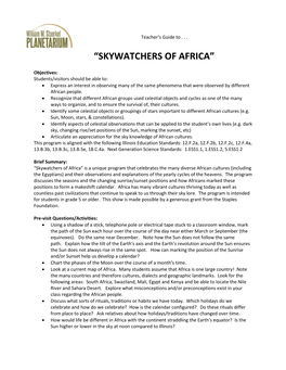 “Skywatchers of Africa”