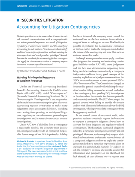 Accounting for Litigation Contingencies