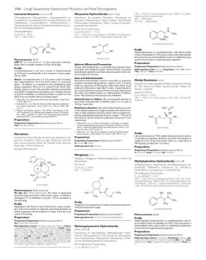 1564 Cough Suppressants Expectorants Mucolytics and Nasal Decongestants