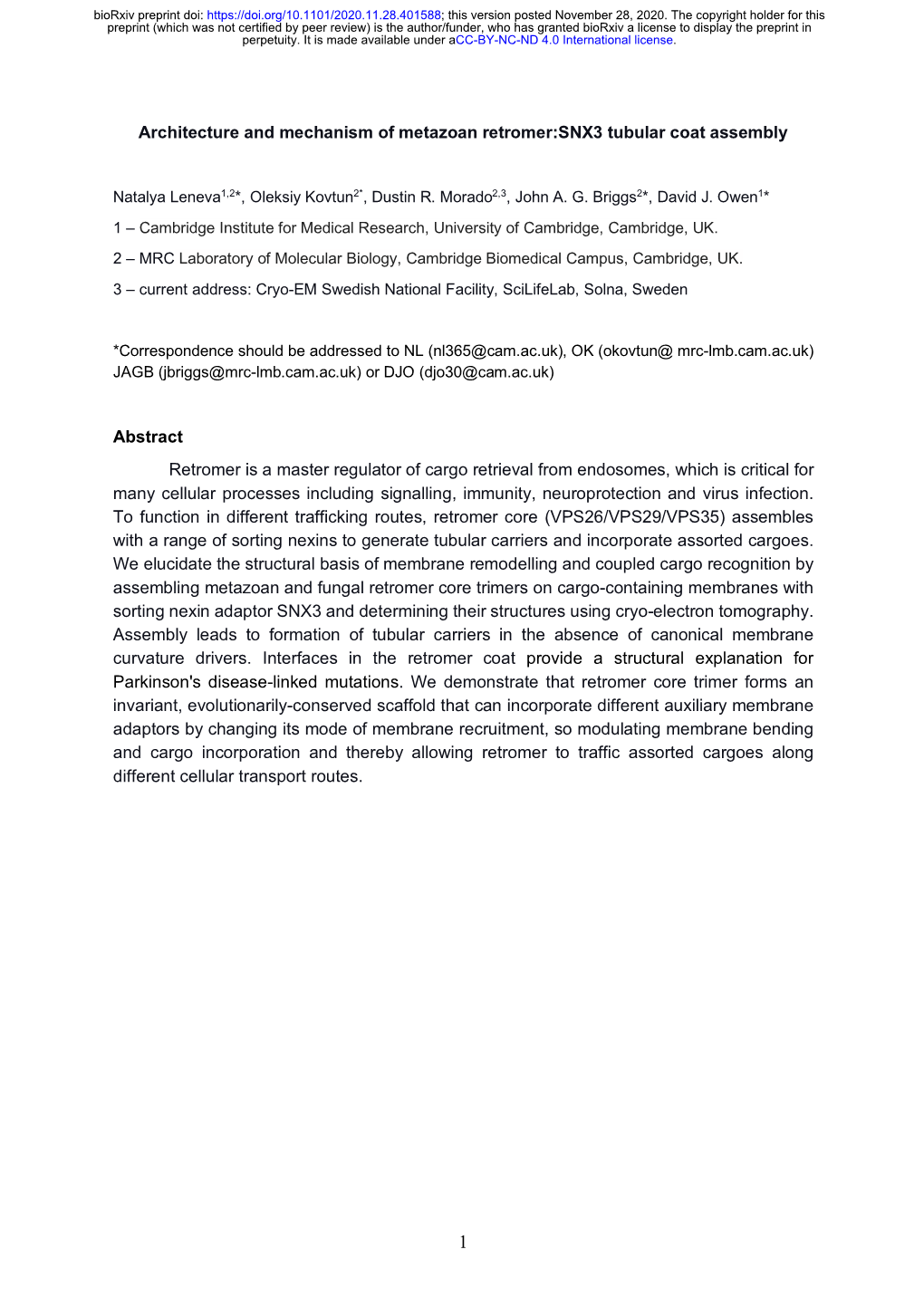 Architecture and Mechanism of Metazoan Retromer:SNX3 Tubular Coat Assembly