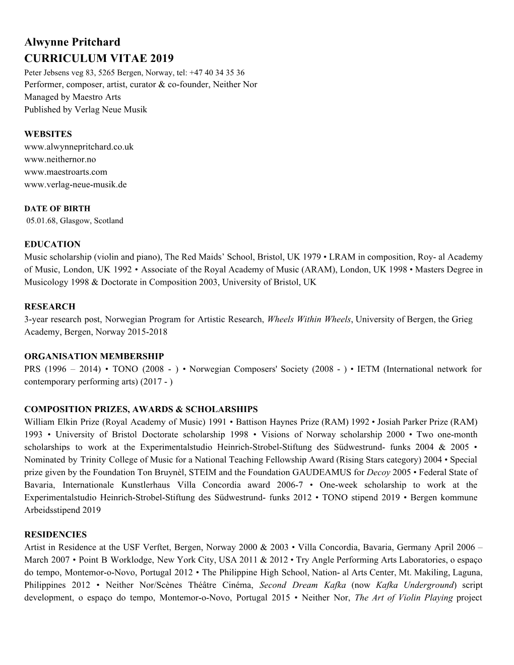 Download Alwynne Pritchard CV Pdf