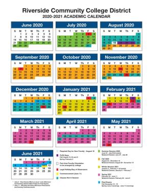 2020-2021 Academic Calendar