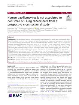 Human Papillomavirus Is Not Associated to Non-Small Cell Lung