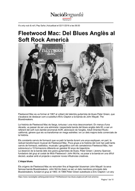 Fleetwood Mac: Del Blues Anglès Al Soft Rock Americà