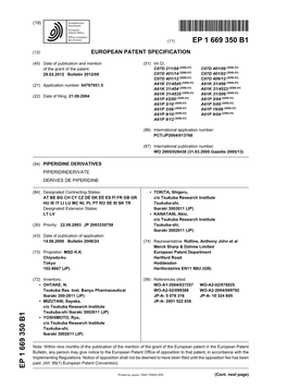 Piperidine Derivatives Piperidinderivate Derives De Piperidine