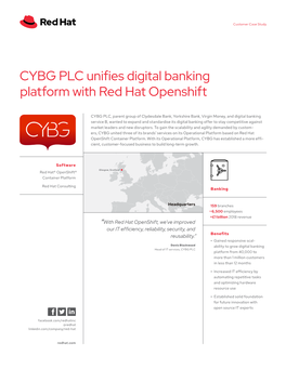 CYBG PLC Unifies Digital Banking Platform with Red Hat Openshift
