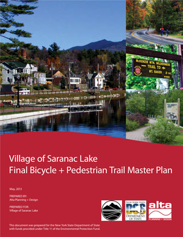 Village of Saranac Lake Final Bicycle + Pedestrian Trail Master Plan