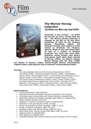 The Werner Herzog Collection 18 Films on Blu-Ray and DVD