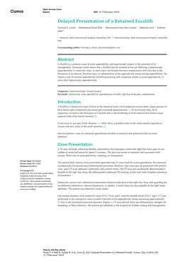 Delayed Presentation of a Retained Fecalith