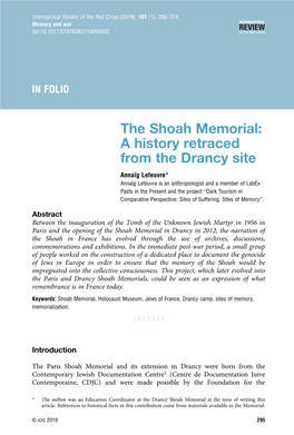 The Shoah Memorial: a History Retraced from the Drancy Site