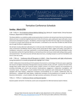 Tentative Conference Schedule Sunday – March 27Th