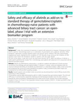 Safety and Efficacy of Afatinib As Add-On to Standard