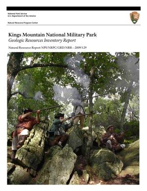 Kings Mountain National Military Park Geologic Resources Inventory Report