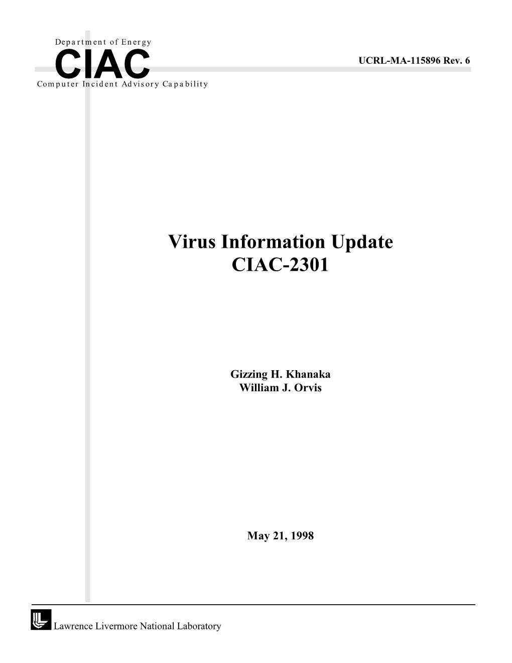 CIAC 2301 Virus Update May 1998