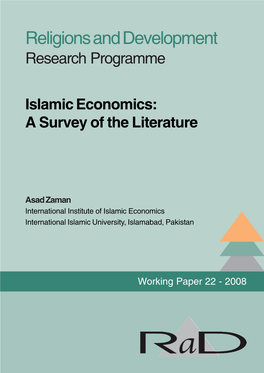 Islamic Economics: a Survey of the Literature