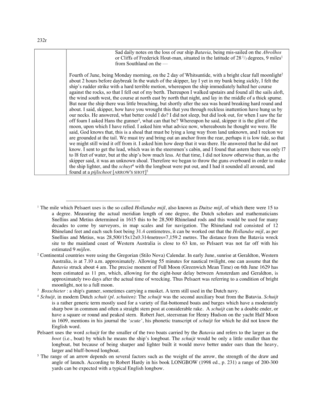 The Batavia Journal of Francisco Pelsaert Translation