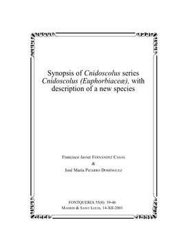 (Euphorbiaceæ), with Description of a New Species
