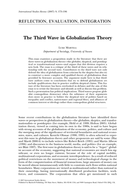 The Third Wave in Globalization Theory