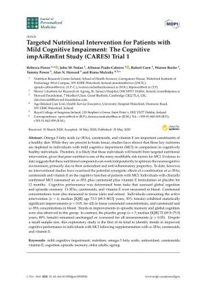 The Cognitive Impairment Study (CARES) Trial 1