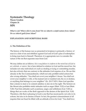 Sin. Systematic Theology.Wayne Grudem