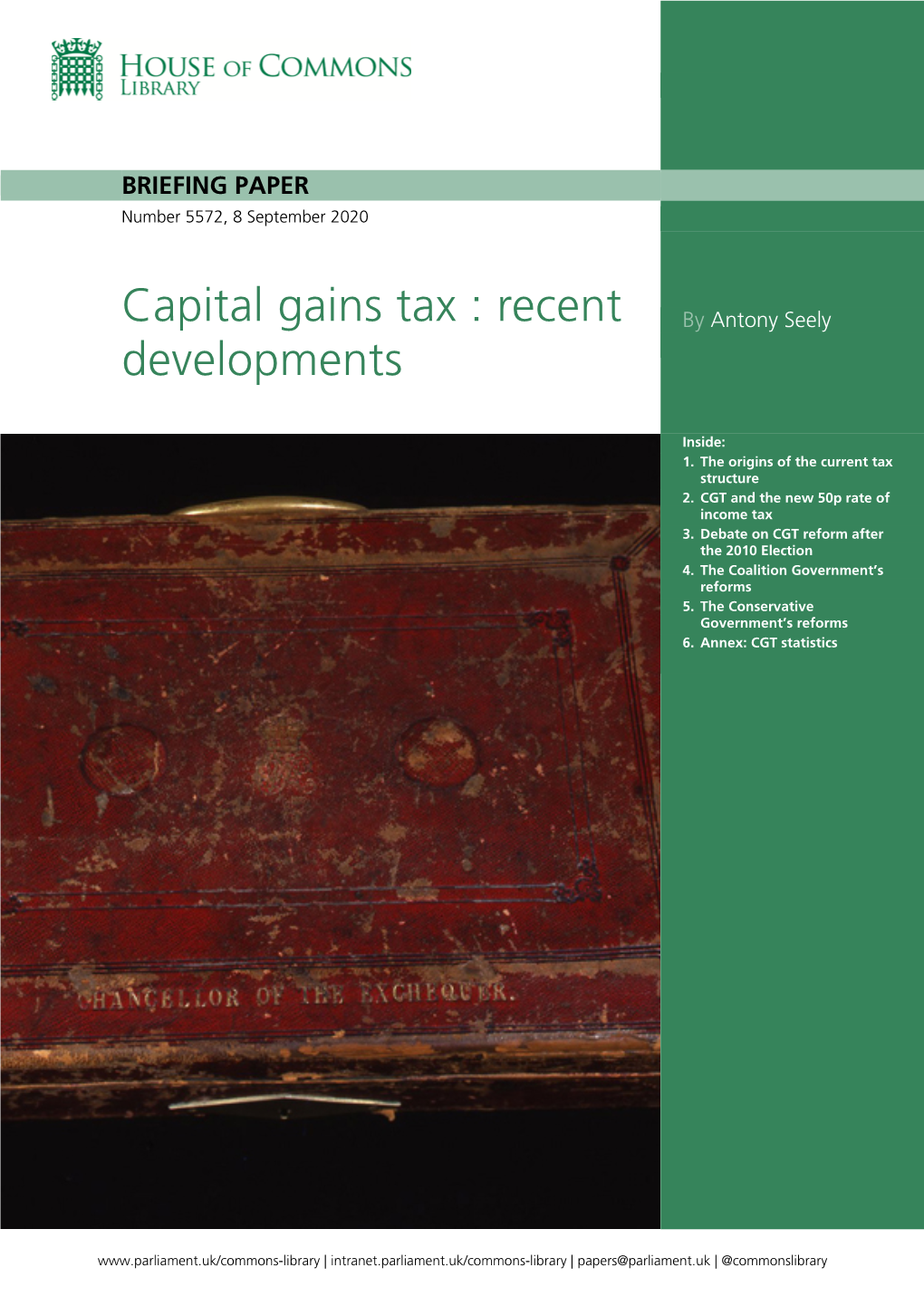 Capital Gains Tax : Recent Developments