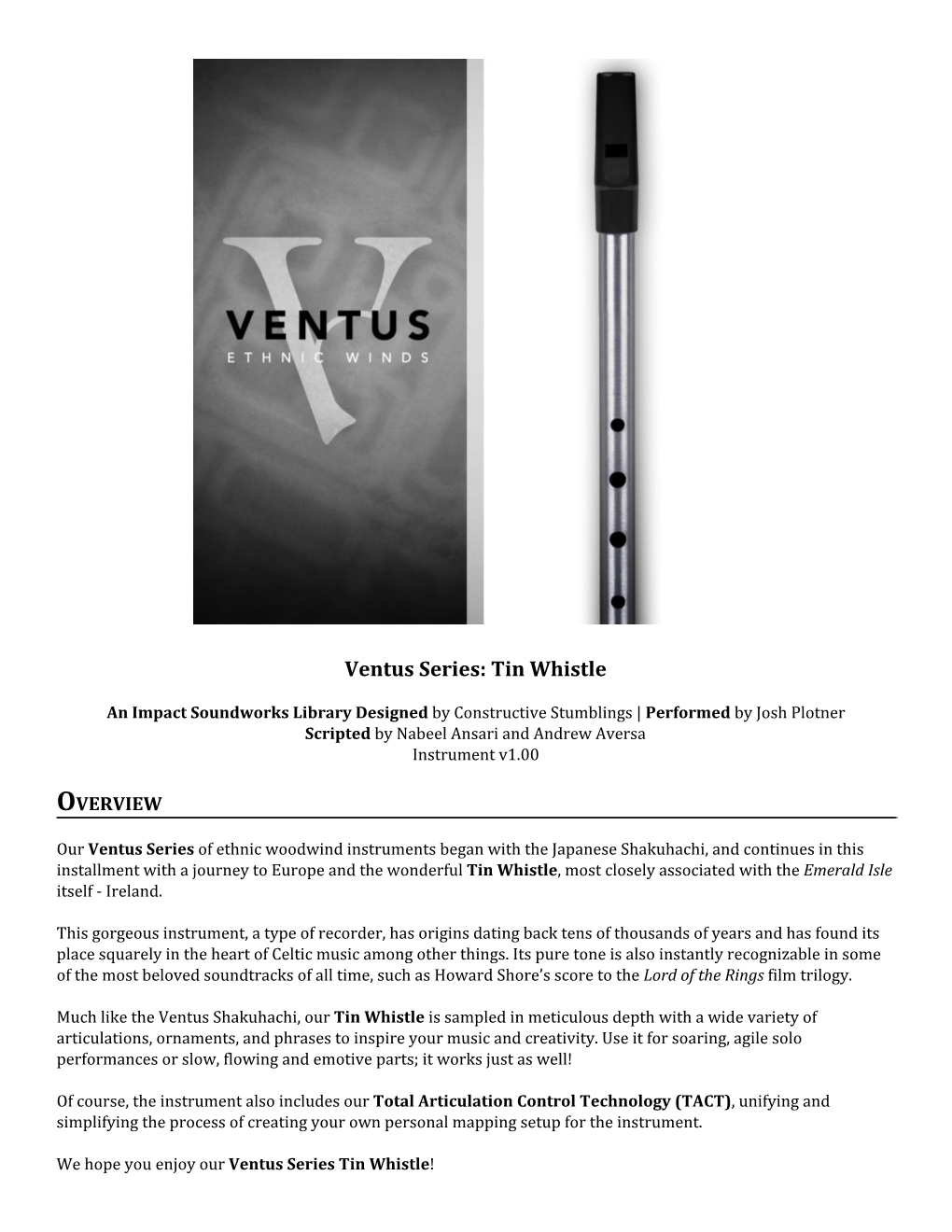 Ventus Series: Tin Whistle