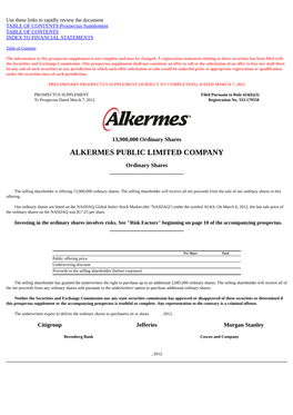 Alkermes Public Limited Company