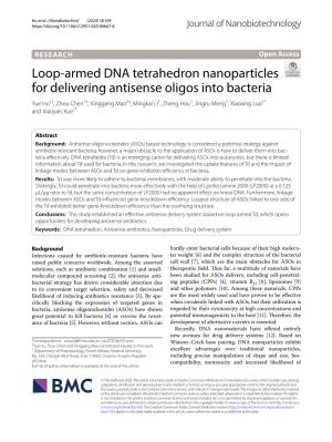 Loop-Armed DNA Tetrahedron Nanoparticles for Delivering