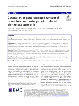 Generation of Gene-Corrected Functional Osteoclasts From