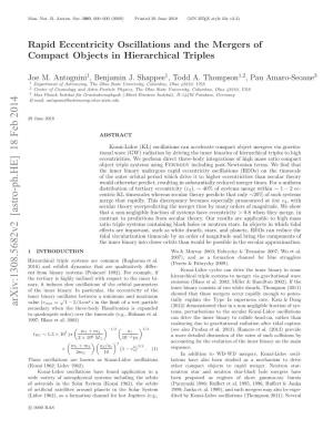 Rapid Eccentricity Oscillations and the Mergers of Compact Objects In