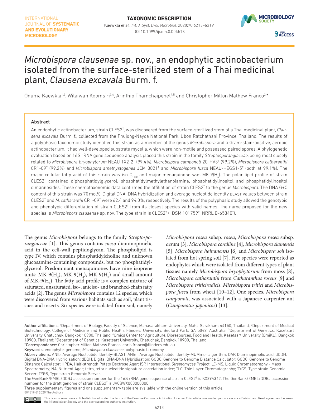 Microbispora Clausenae Sp