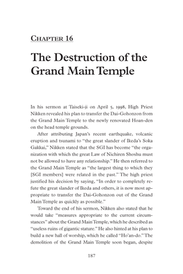 Chapter 16: the Destruction of the Grand Main Temple